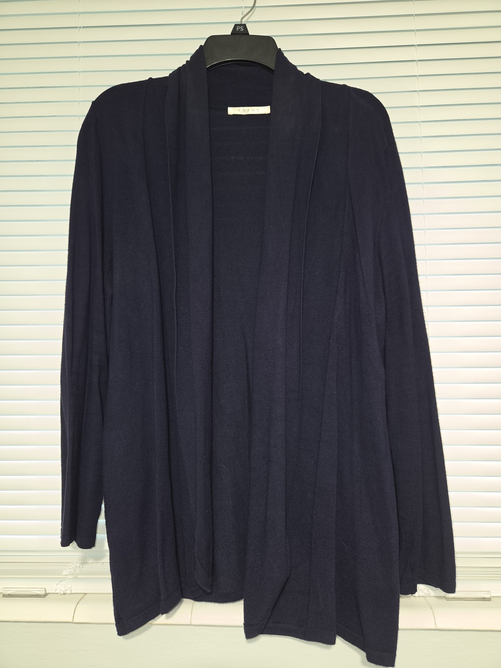 Cyrus Navy Open-Front Lightweight Cardigan